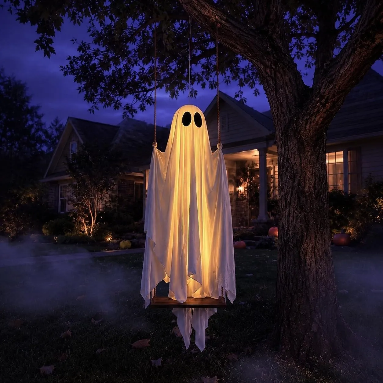Halloween Decorations Outdoors Large Hanging Ghost Swing with Remote Control String Lights and Upgraded Sheets, Spooky Ghost Halloween Party Decorations Outdoors Suitable for Trees, Porch, Patio 2026 - kr.624 –P2