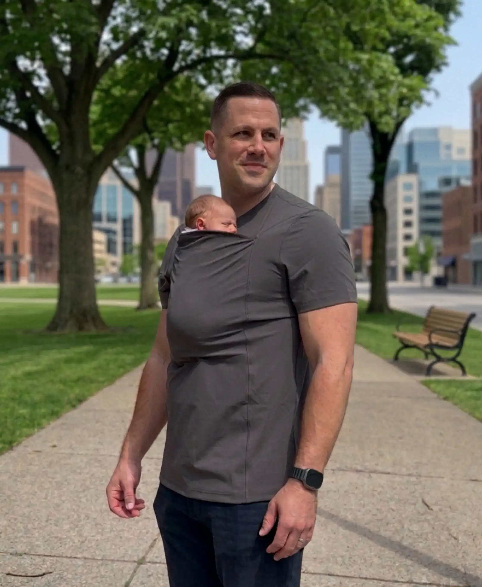 Hands-Free Baby Carrier for Dad with Kangaroo Pouch